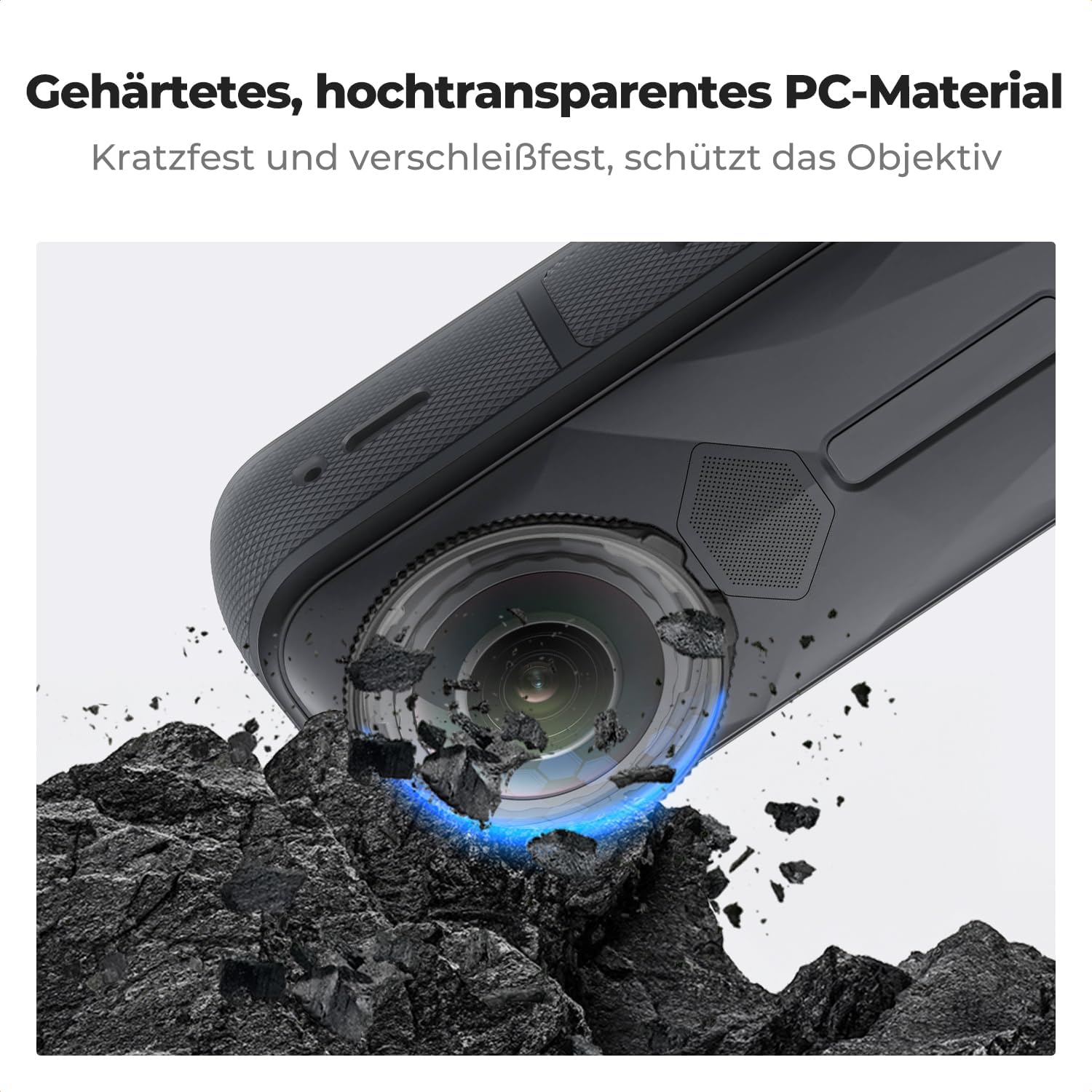 Detalle de K&F CONCEPT Standard-Objektivschutz für Insta360 X5 – 9H, hochtransparent & kompatibel mit Lens-Protection-Modus