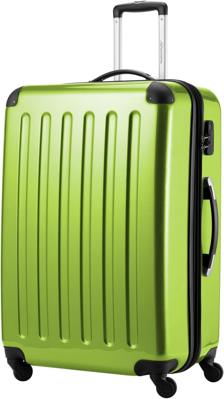Detalle de Hauptstadtkoffer Alex – Valise rigide extensible 75 cm (119 L) avec serrure à combinaison et 4 doubles roues, pomme verte