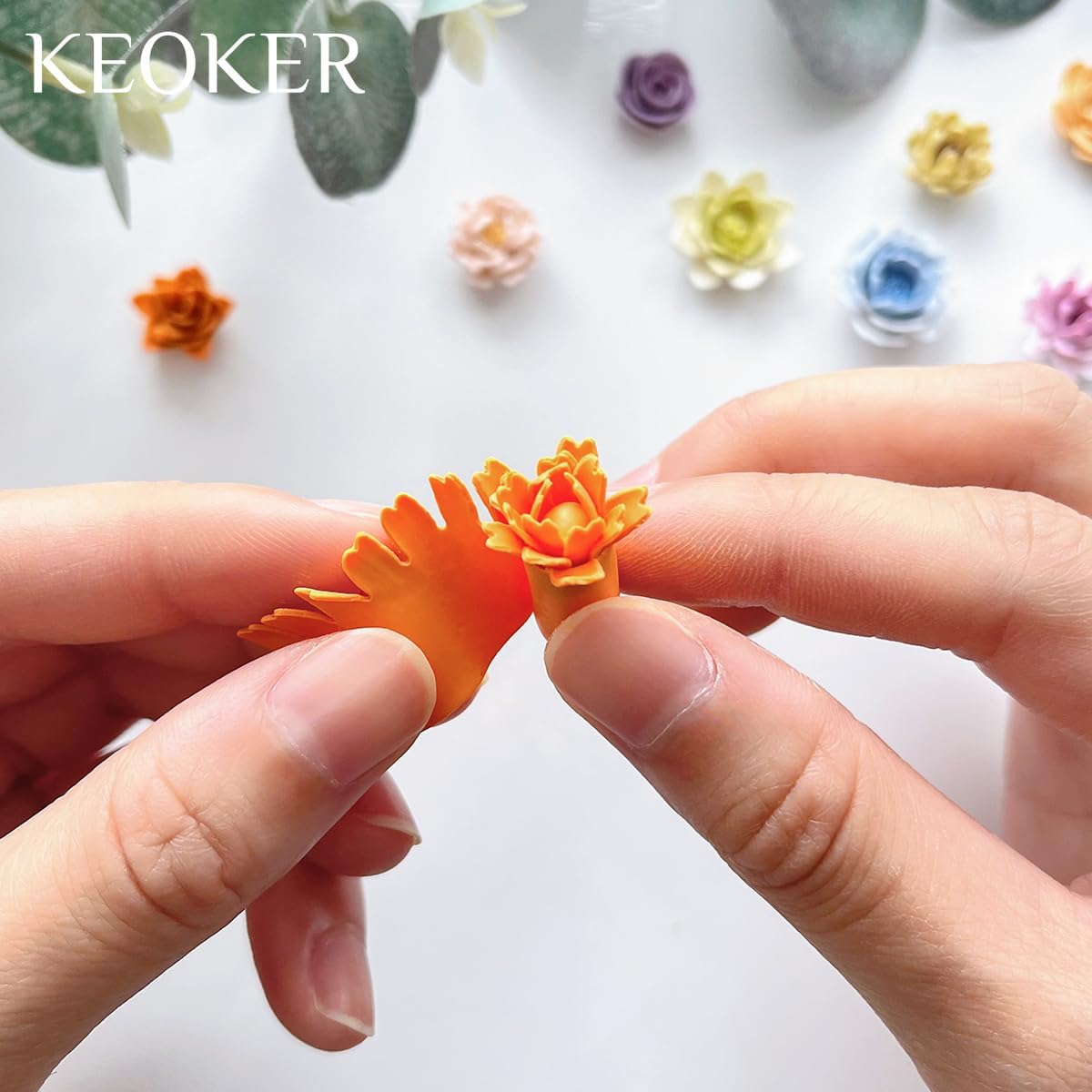 Detalle de Keoker ポリマークレイ用フラワーペタルラインカッター 3D花びら造形用