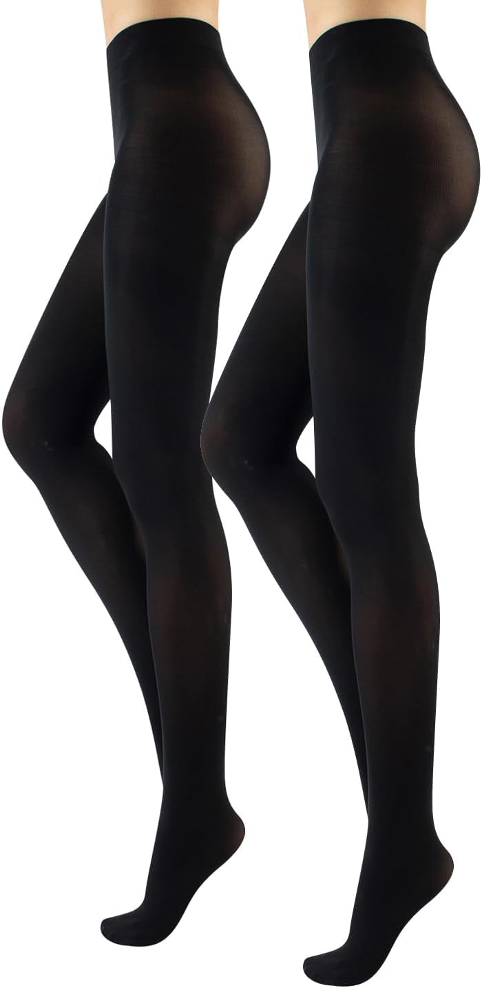 Detalle de Calzitaly Pack 2 Paires Collants Opaque 40 Den – tailles S à XL, Noir et Marron