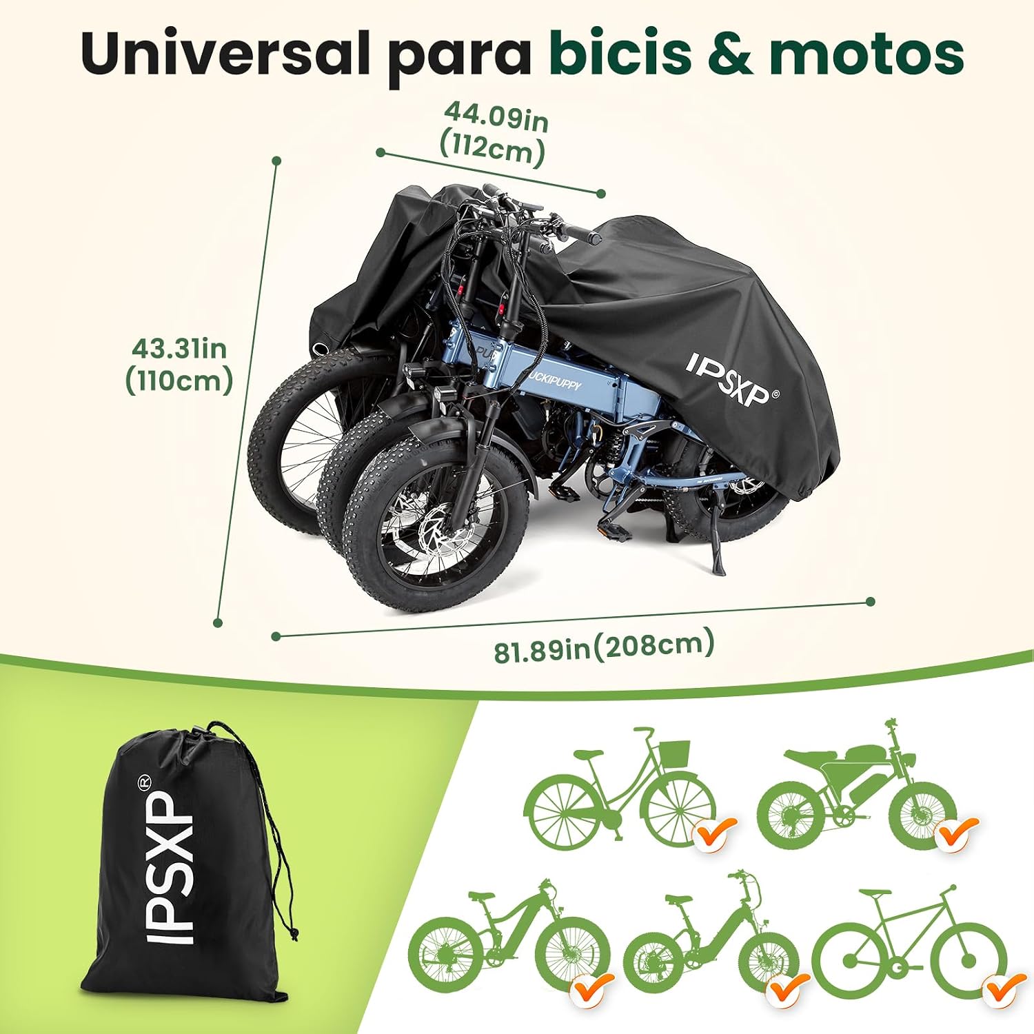 Detalle 2 de IPSXP Funda Bicicleta Exterior 200x110x112 cm