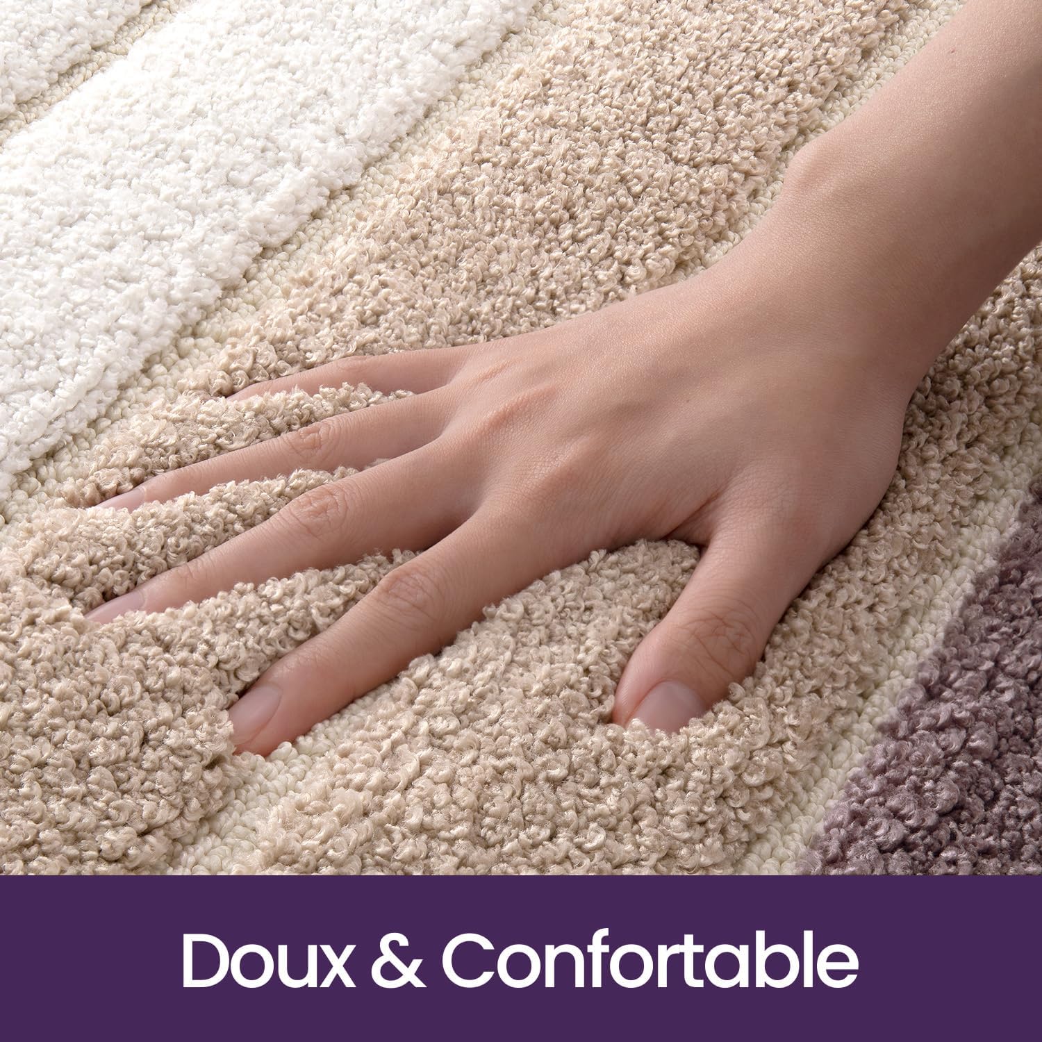 Thumbnail 2 de DEXI Tapis de salle de bain antidérapant 60 x 110 cm, extra doux, lavable en machine (beige)