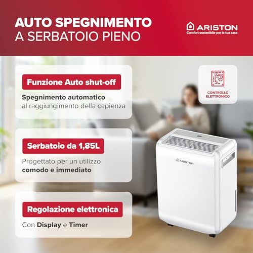 Detalle 1 de Ariston DEOS EVO 10 deumidificatore portatile da 10 L con ruote e filtro antipolvere