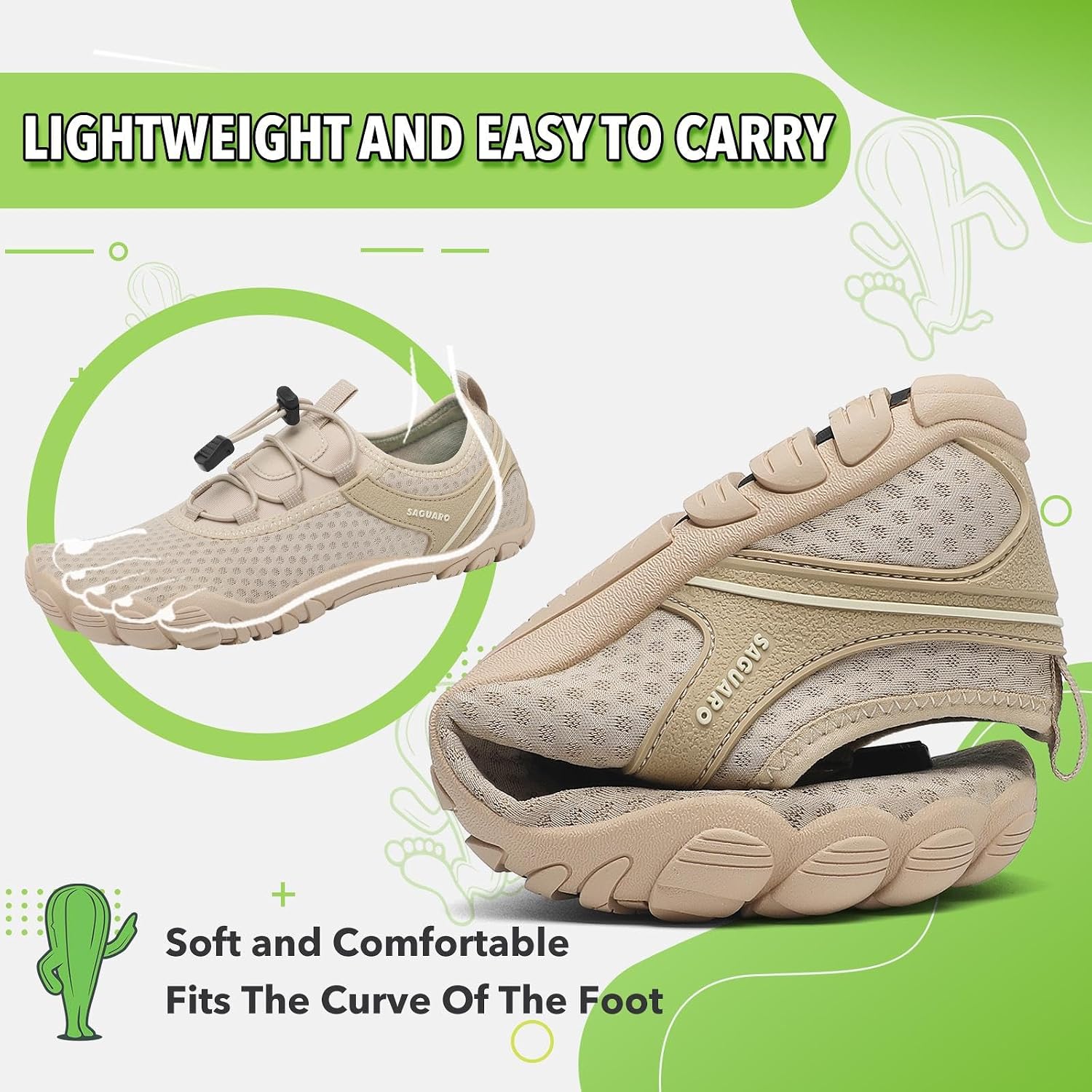 Thumbnail 3 de SAGUARO Unisex Barfuß Badeschuhe rutschfeste Barfußschuhe – Schnelltrocknend, mit Drainagelöchern, Größe 36–48