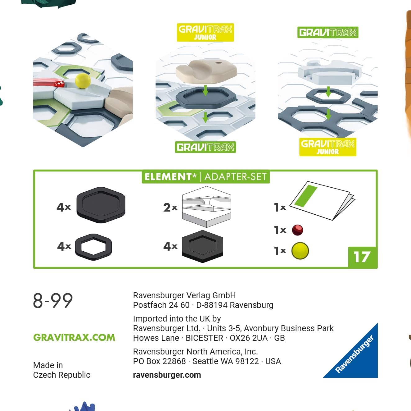 Detalle de Ravensburger GraviTrax Element Adapter-Set – Erweiterbares Murmelbahnsystem für Kinder ab 8 Jahren