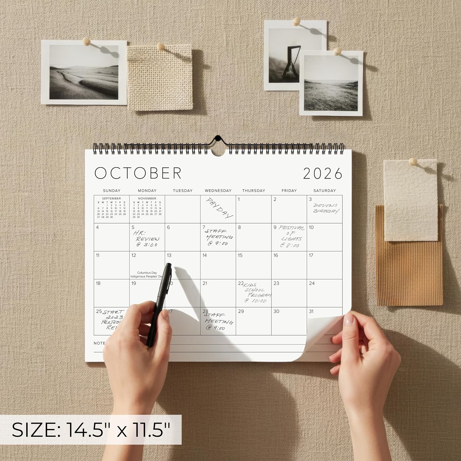 Detalle de ZICOTO zic-minwcal0626-1227_26-024 2026–2027 Wall Calendar, 14.5 x 11.5 in