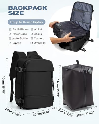 Thumbnail 3 de SZLX Mochila de Vacío para equipaje de cabina con bomba integrada – diseño compacto para Ryanair y más