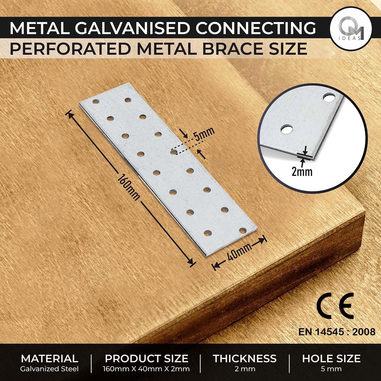 Detalle 2 de OMIDEAS Flat Joining Plates 160 x 40 mm