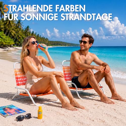 Detalle de Portal Strandstuhl faltbar leicht 90 kg Tragkraft – kompakter Klappstuhl für Strand, Garten und Camping
