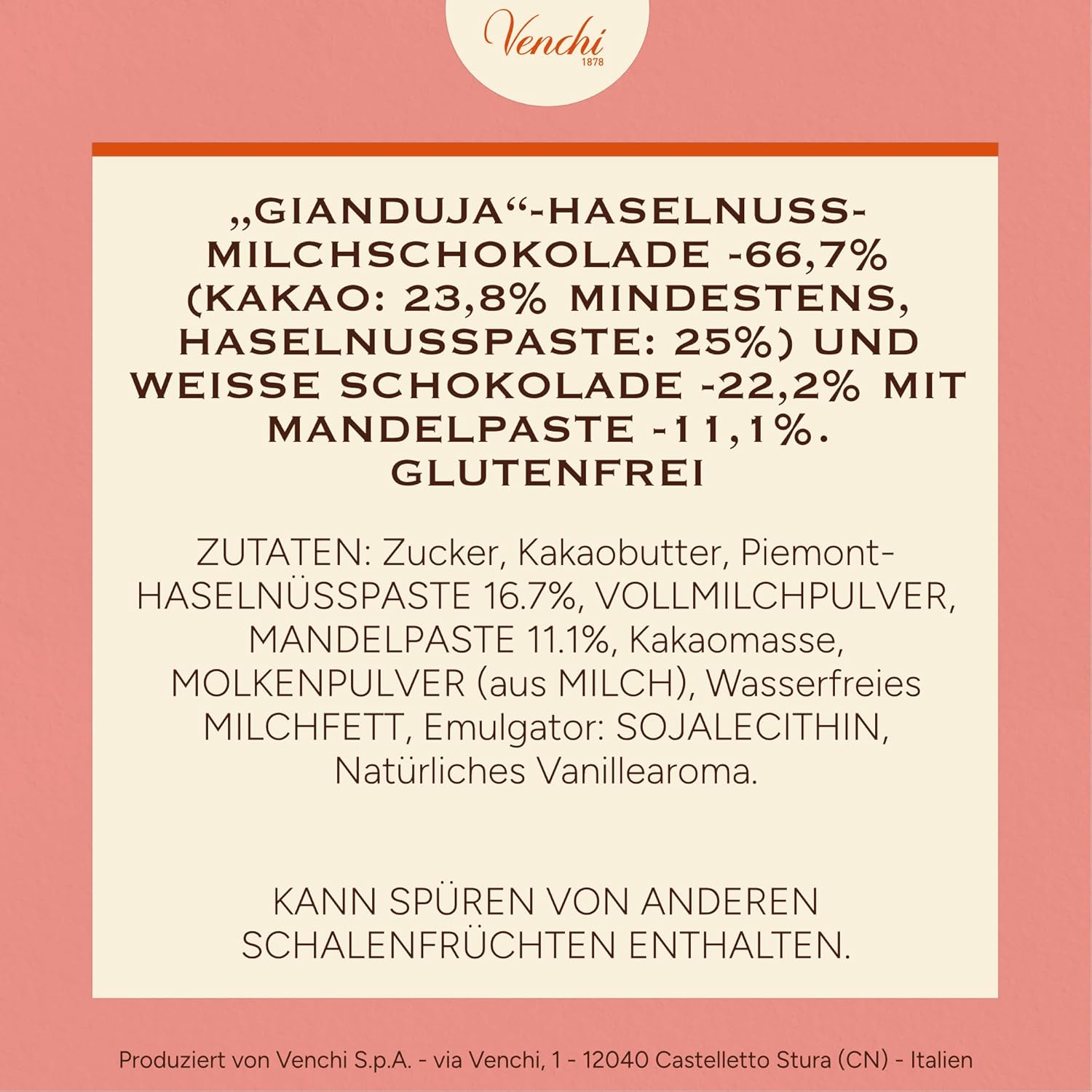 Thumbnail 1 de Venchi Tafel Cremino 1878 (110 g) – Milchschokolade mit Haselnüssen Gianduja & weiße Schokolade mit Mandelpaste, glutenfrei