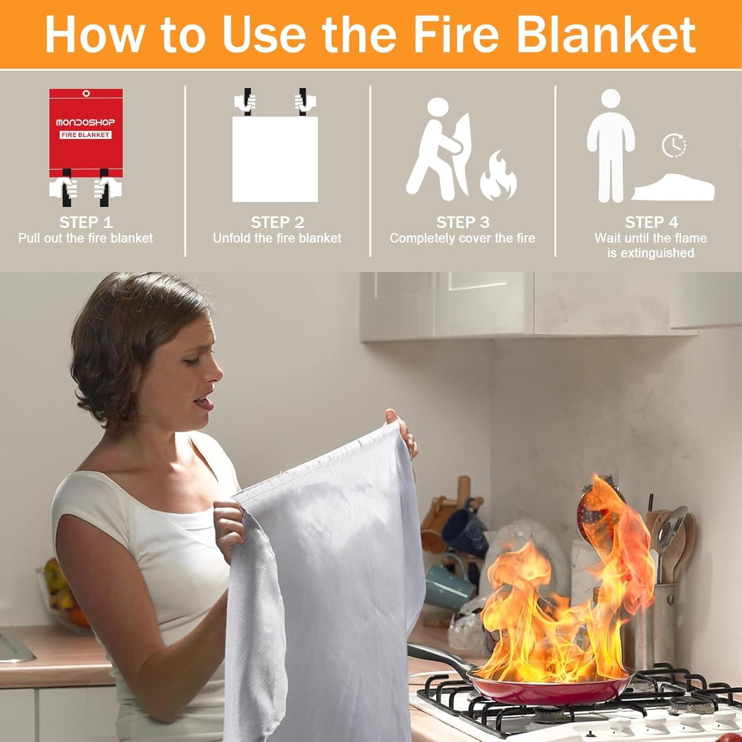 Detalle 2 de Mondoshop Fire Blanket emergency fire blanket 🧯