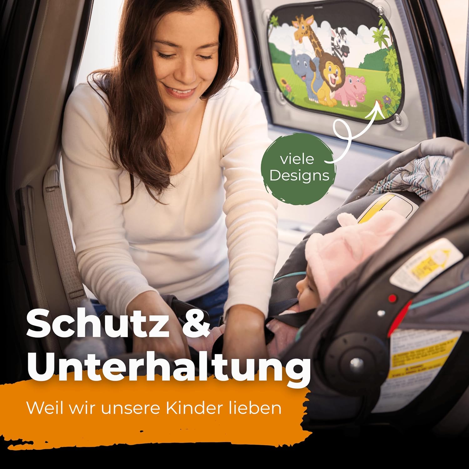 Thumbnail 4 de CARAMAZ Sonnenschutz Auto Baby OPTI-DARK mit zertifiziertem UV-Schutz, 48 x 30 cm, 2 Stück – Motiv Safari