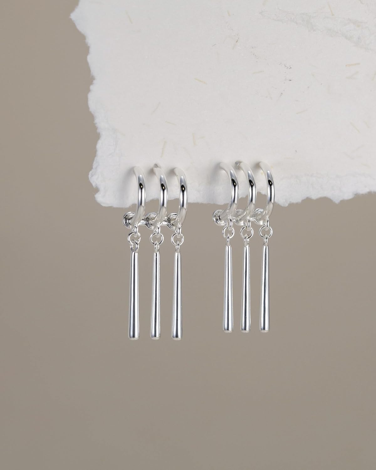 Thumbnail 6 de HANLI 14K Gold Plated/Silver Triple Dangling Earring Set for Women
