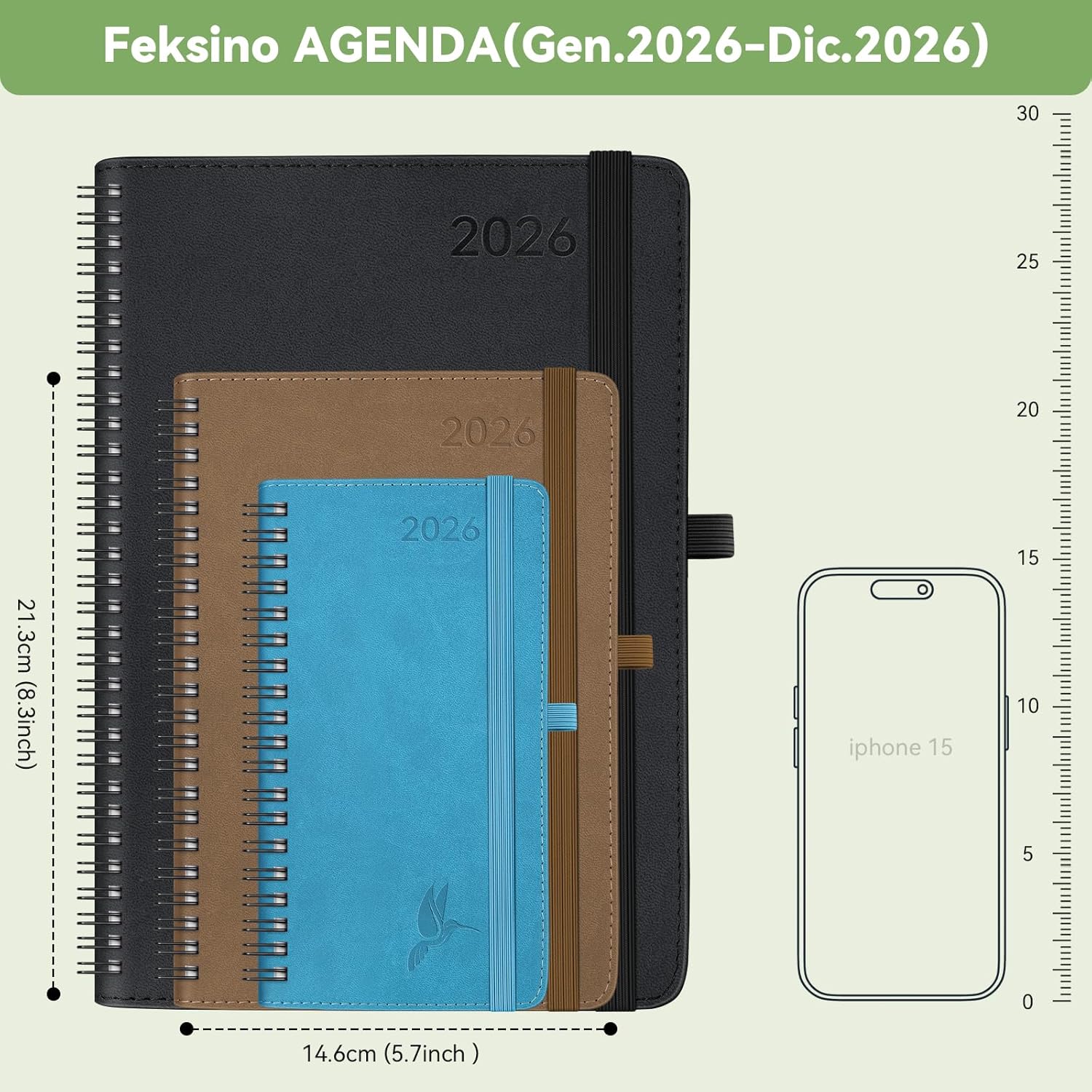 Detalle 2 de FEKSINO Agenda Settimanale 2026 22x16,5 cm