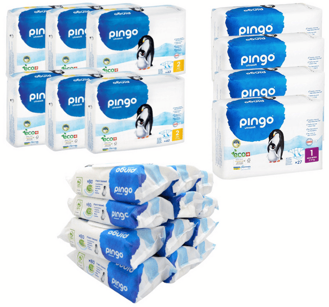 Detalle de Pingo Pack Pañales T1 y T2 4x27, 6x42 uds