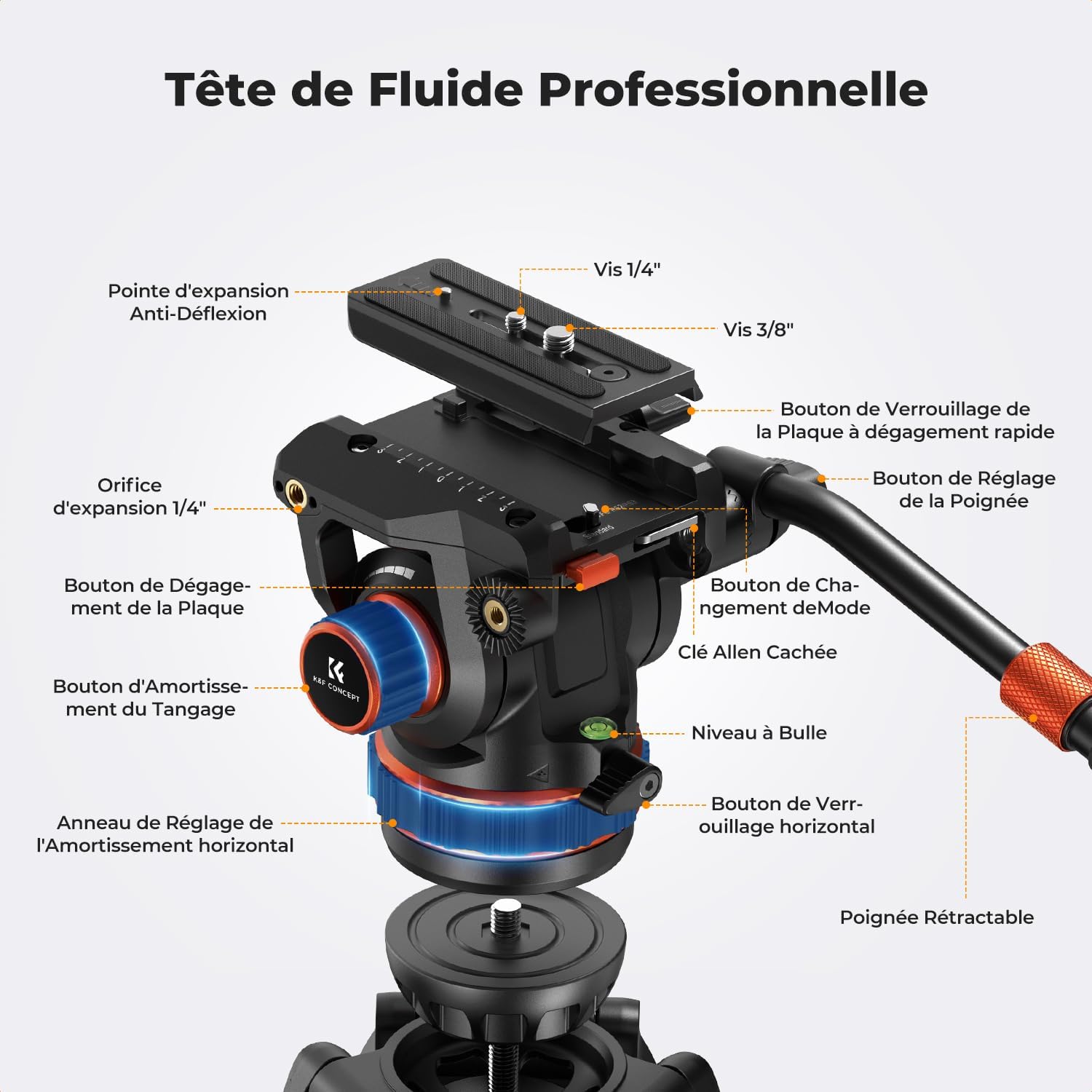 Thumbnail 2 de K&F Concept 191 cm trépied vidéo