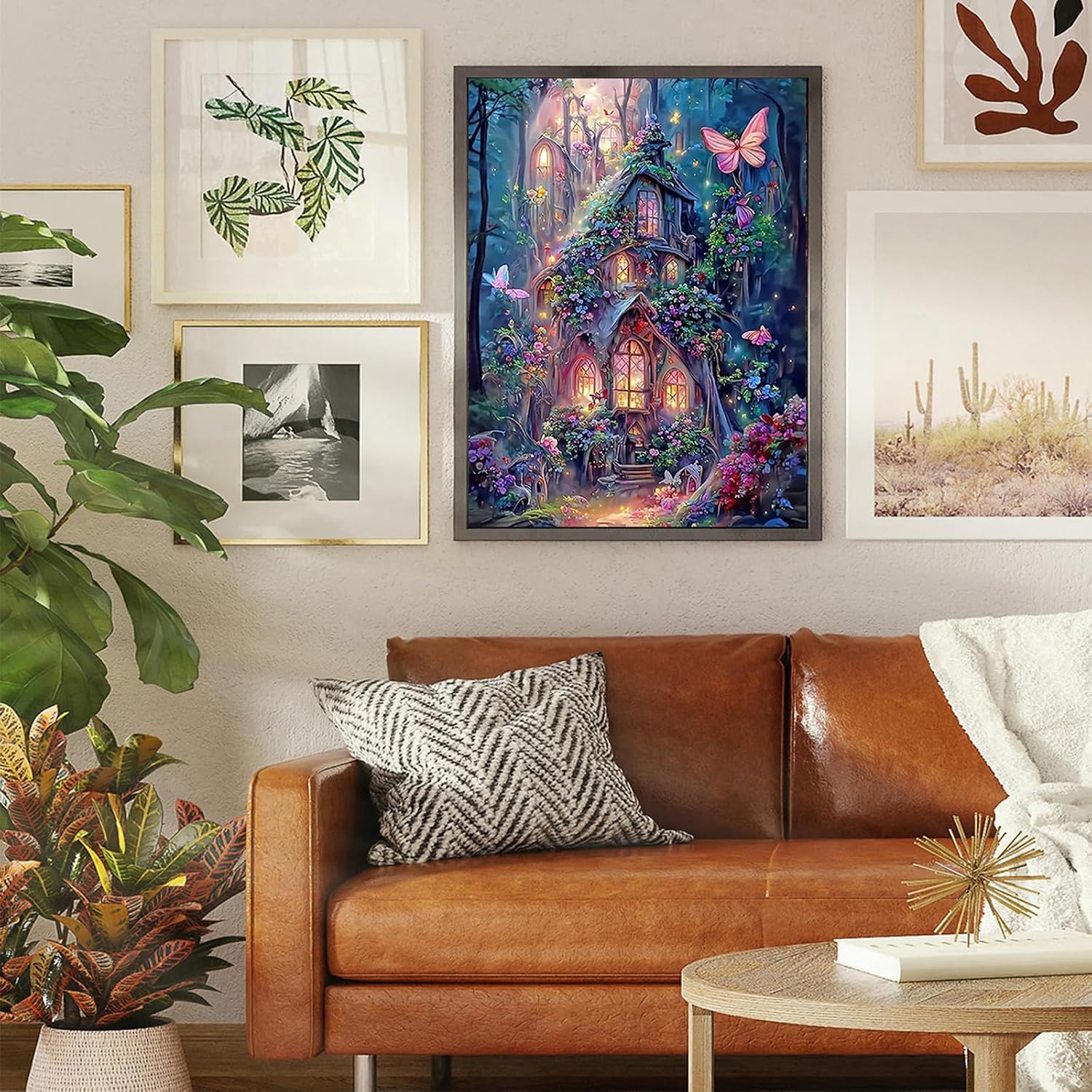 Thumbnail 6 de DIY Paint by Numbers for Adults Fantasy Castle Oil Painting Kit (12x16 in, unframed) with acrylic pigments