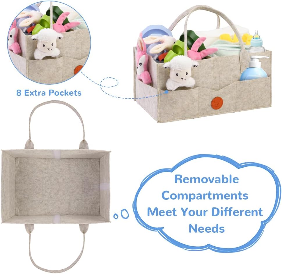 Thumbnail 2 de HAGOT organisateur de couches en feutre avec compartiment amovible, 38 × 25 × 18 cm