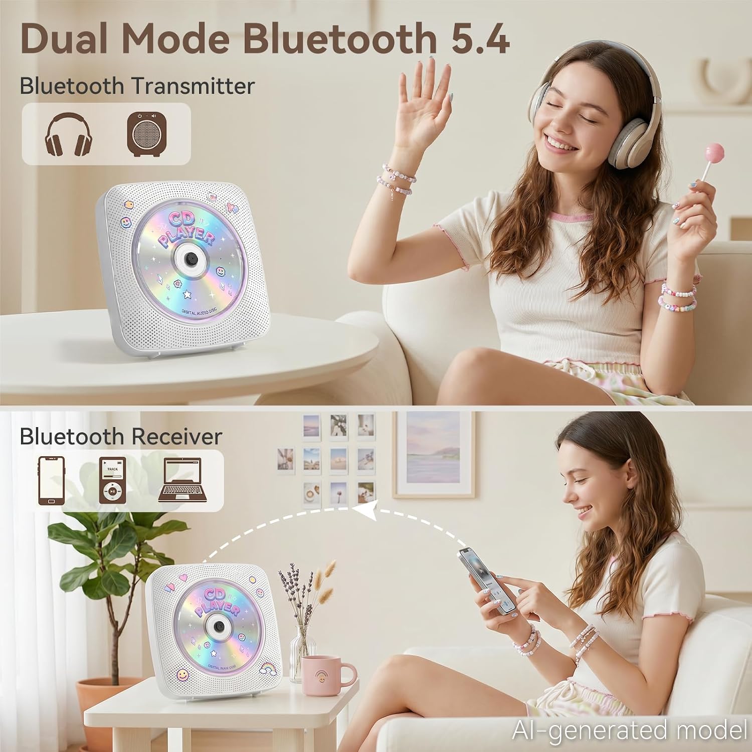 Thumbnail 2 de Kegaudio Desktop Wall CD Player 1800mAh