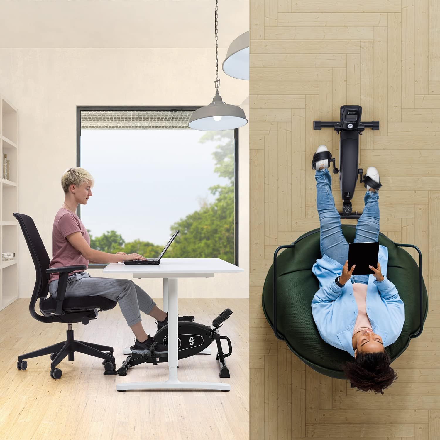 Detalle de CAPITAL SPORTS Mini Fitness Fiets: opvouwbare mini-hometrainer met 8 standen