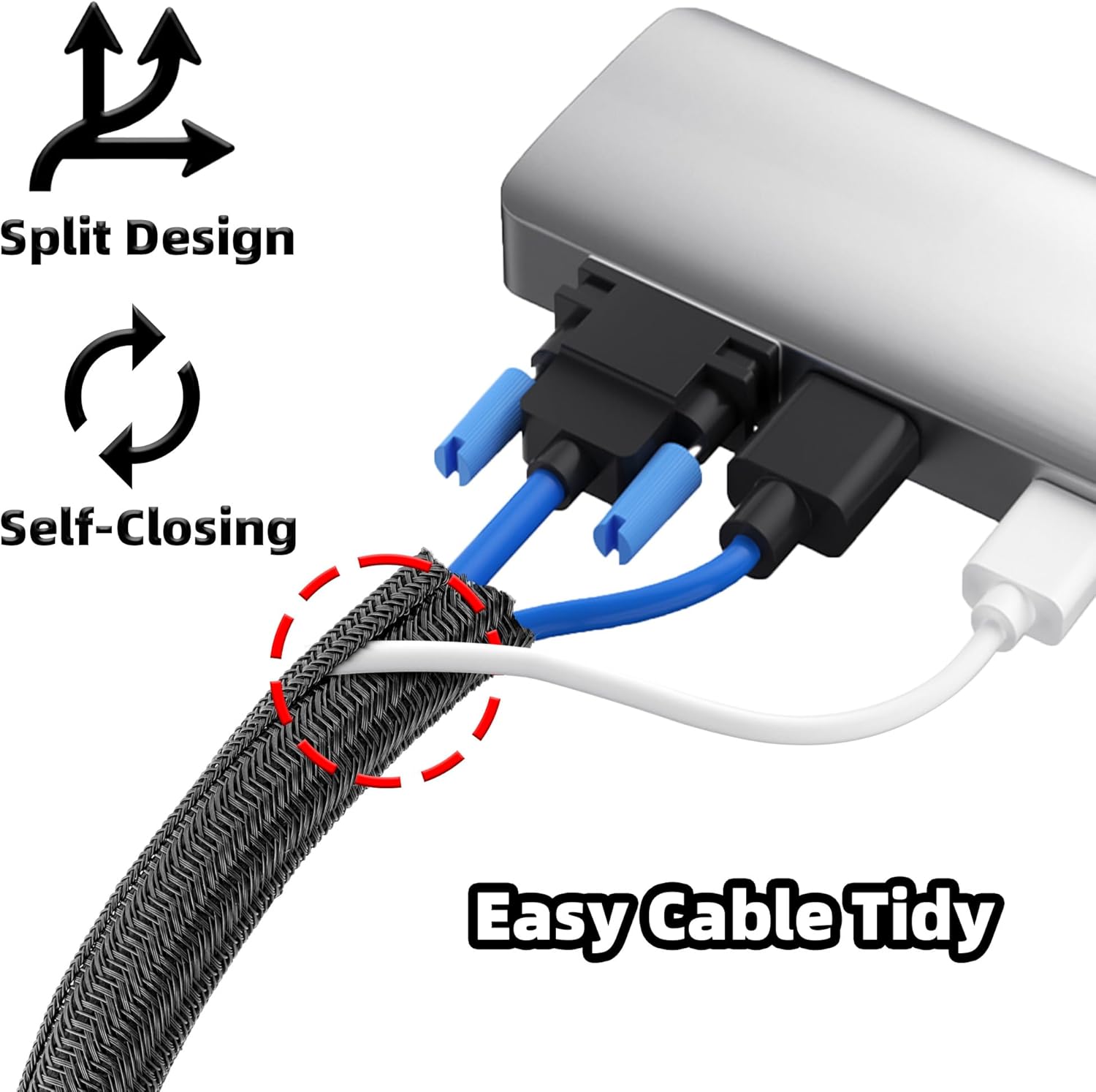 Thumbnail 1 de Gaine Cable Informatique 3 Mètre Φ12-20mm Souple Ajustable — gestion et protection des câbles