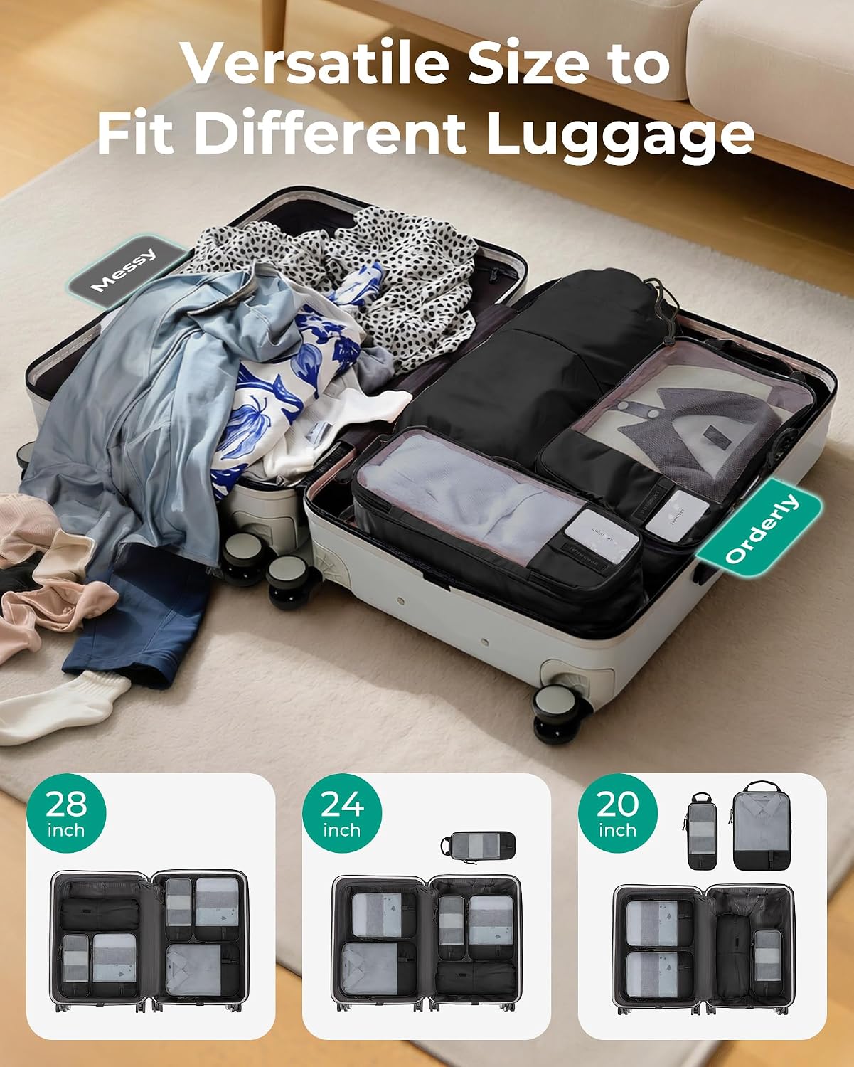Thumbnail 4 de BAGSMART Compression Packing Cubes Set (2/4/6-Pack) for Travel Space Saving