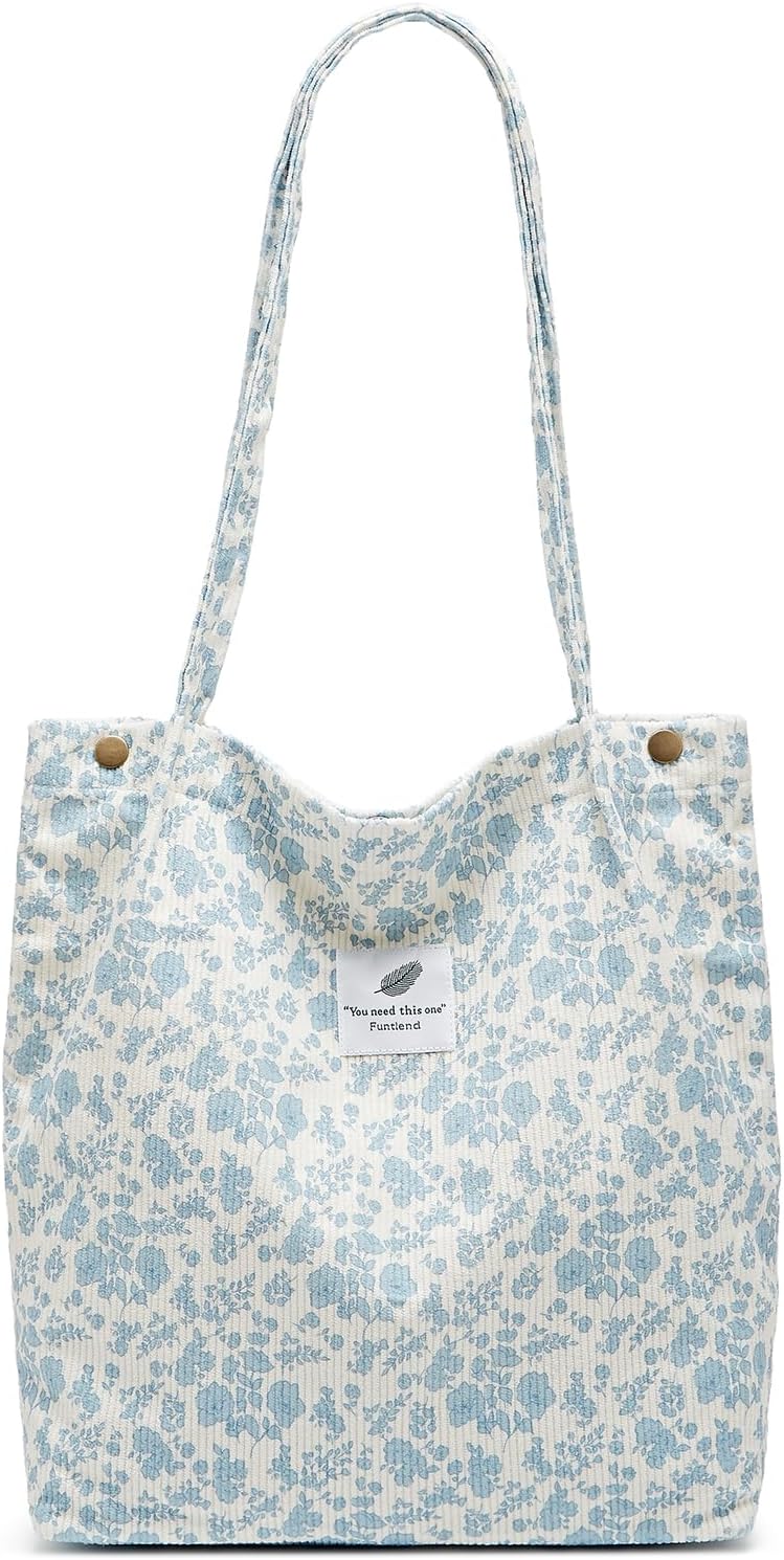 Thumbnail 3 de Funtlend Large Cord Bag for Women: Corduroy Tote for Everyday Use