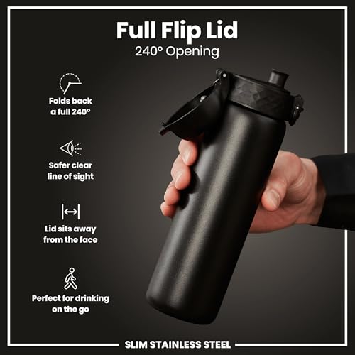 Detalle de Ion8 Lightweight Steel Water Bottle 600 ml/20 oz – Non-Insulated, Leak-Proof, Dishwasher Safe