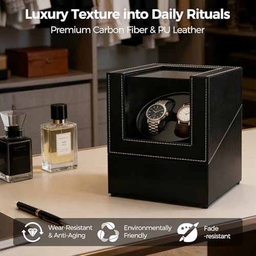 Thumbnail 1 de Kalawen Latest Automatic Watch Winder (Double) – Dust-Proof Box with Quiet Motor
