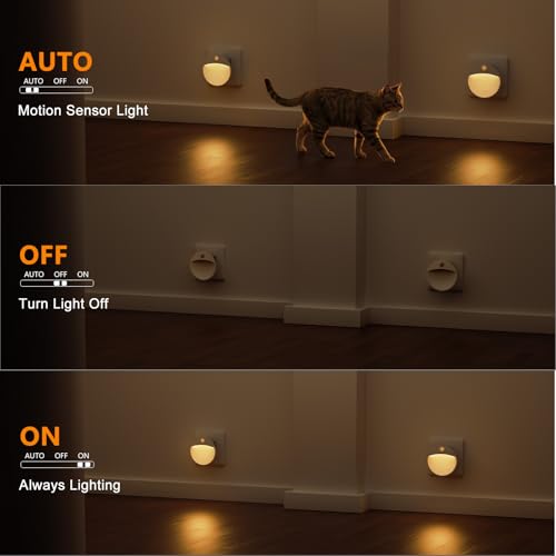 Detalle de Yuinzin Luz Nocturna con Sensor de Movimiento y Crepuscular – 2 Unidades Enchufables