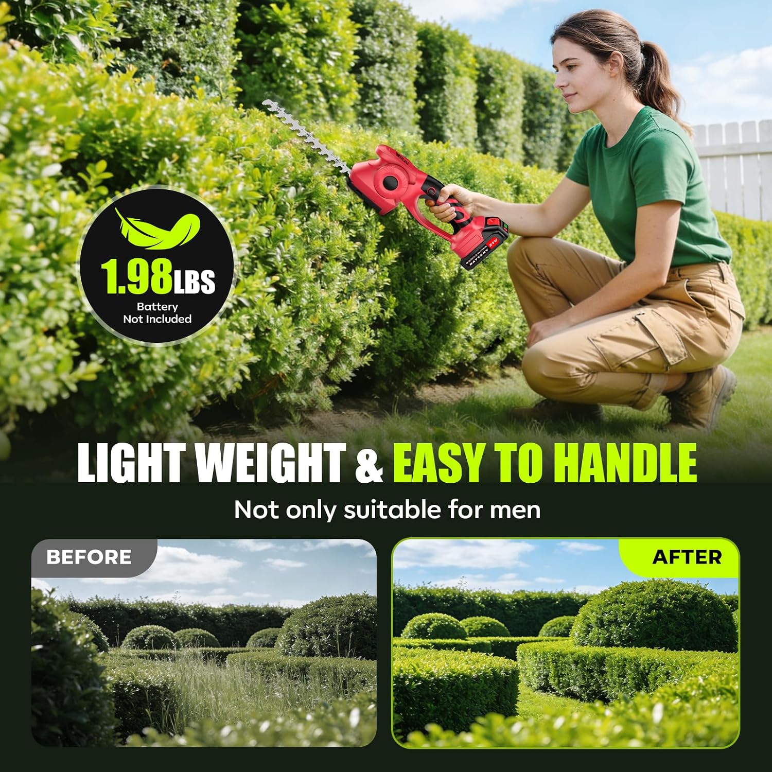 Detalle 1 de Supleap Cordless Hedge Trimmer 600W