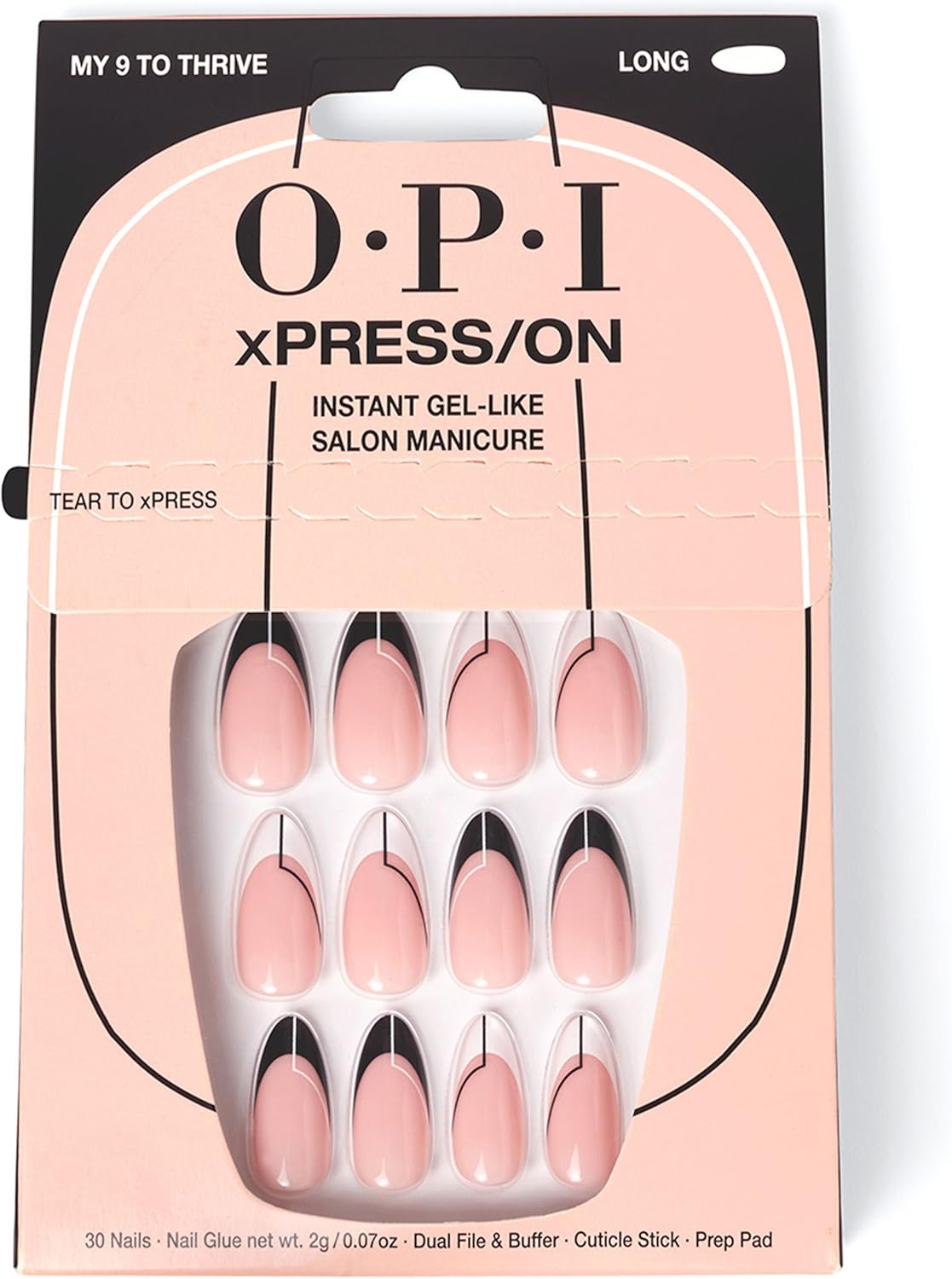 Thumbnail 6 de OPI xPRESS/ON Press On Nails – French Tip & Pattern Designs (Long & Short, Round & Oval) with Nail Glue