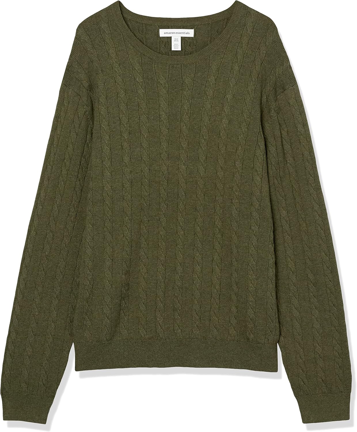 Detalle de Amazon Essentials Men's Crewneck Cable Cotton Jumper