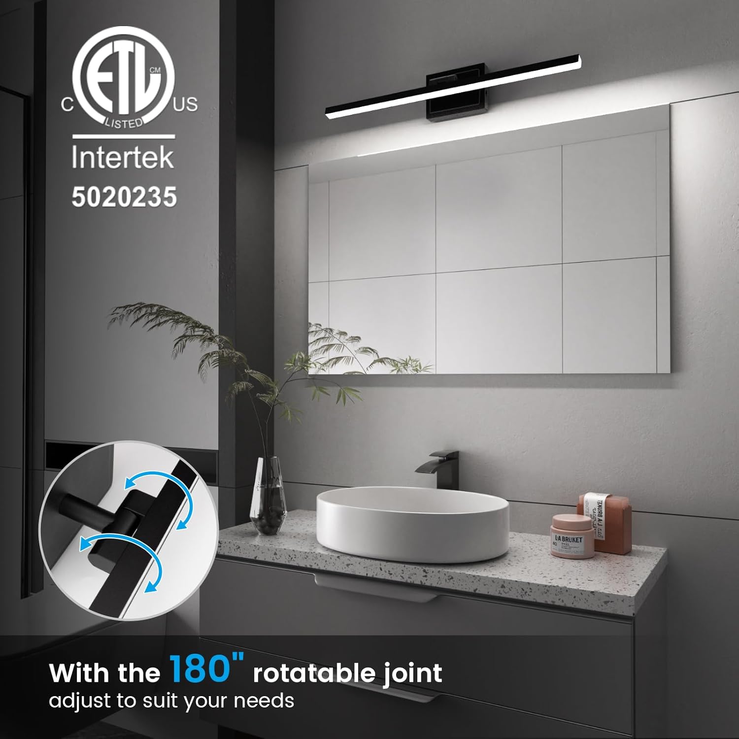 Thumbnail 1 de VOLISUN 24-Inch Modern Bathroom Vanity Light, 14W Dimmable LED, 5 CCT, Rotatable