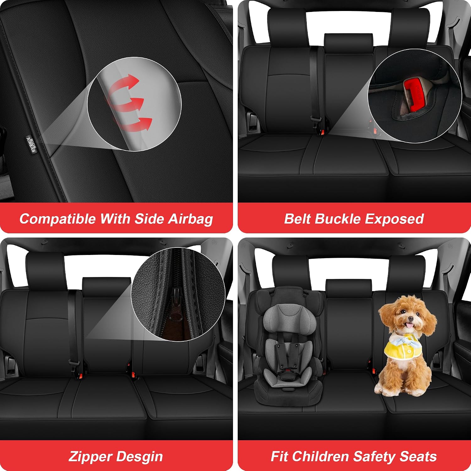 Thumbnail 3 de TTX LIGHTING Custom Fit Leather Seat Covers for Toyota 4Runner (2010-2024) – 5 Seats, Black