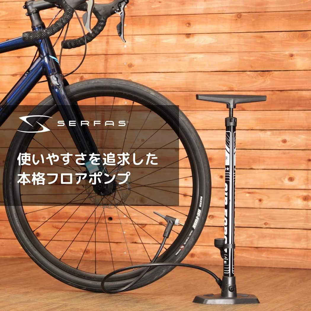 Detalle 2 de SERFAS FP-200 AF-T1 自転車フロアポンプ|空気圧計付き、仏式・米式・英式対応