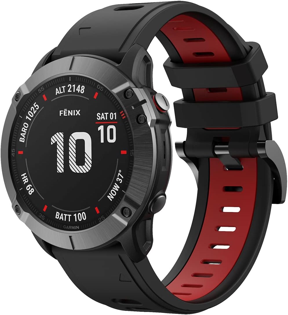 Thumbnail 4 de FiiMoo 22mm silicone replacement strap for Garmin Descent G2/G1, Fenix 8 47mm, Tactix 8 47mm and Quatix 7 Pro