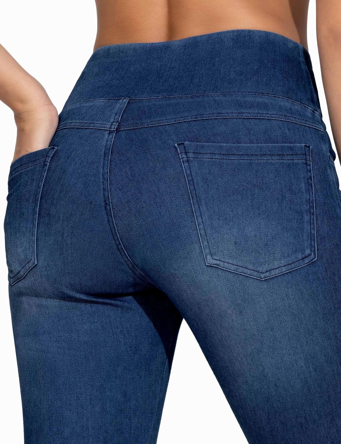 Thumbnail 4 de THE GYM PEOPLE Women's High Waist Capri Jeggings with 4 Pockets