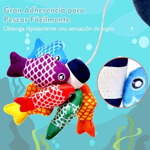 Detalle de Yitical Juguetes Montessori para Niños de 1 Año – Set de pesca de tela con taza apilables y bolsa de almacenamiento
