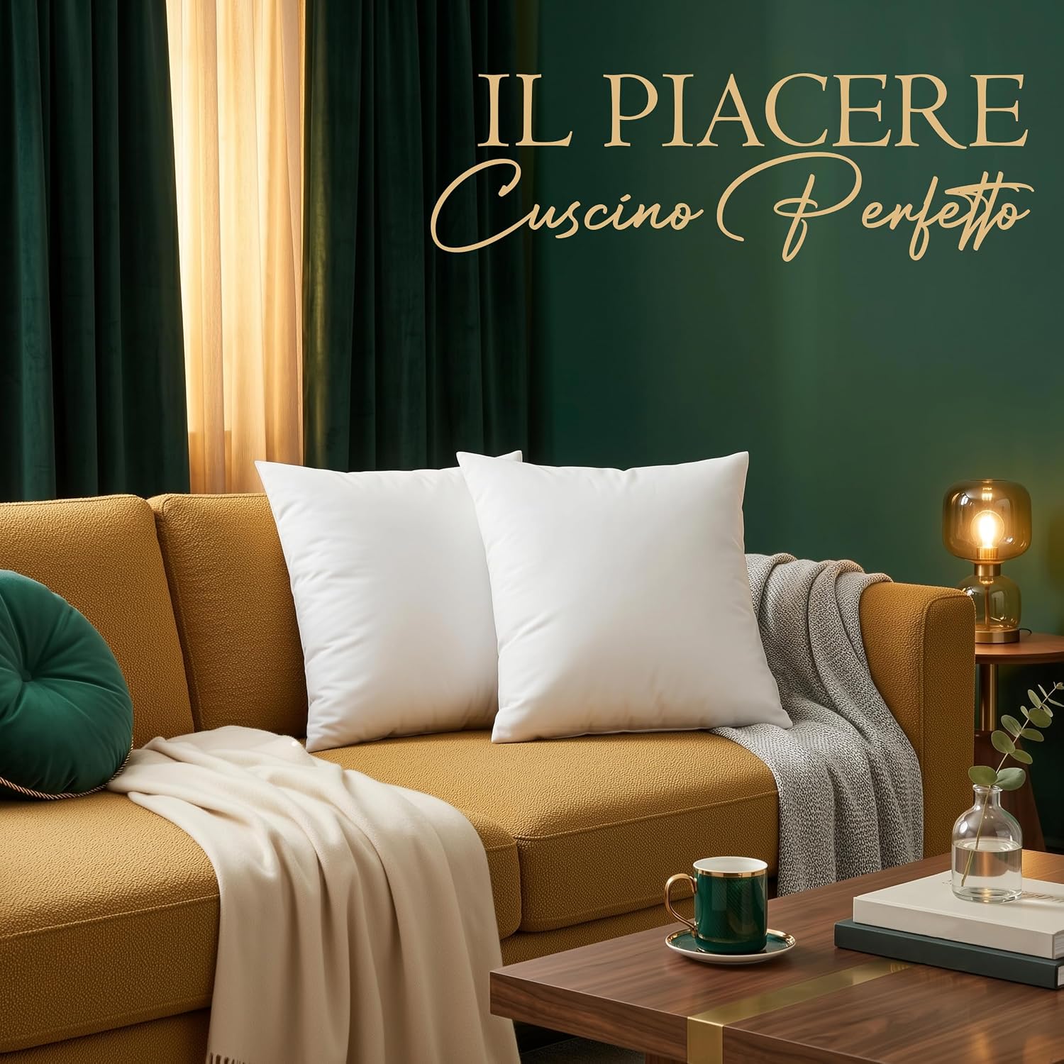 Detalle de Utopia Bedding Set di 2 Cuscini Decorativi Quadrati 80x80 cm, Imbottitura Morbida, Bianco