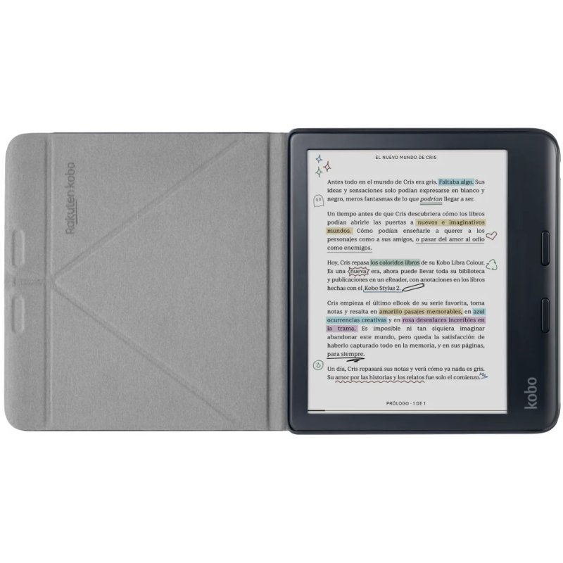 Detalle 2 de Kobo SleepCover Funda de Libro con Soporte 7" Azul para Kobo Libra Colour