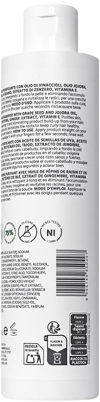 Detalle 2 de DIVINA BLK Curl Balance Shampoo Purificante 250 ml: detersione delicata per capelli mossi, ricci, afro