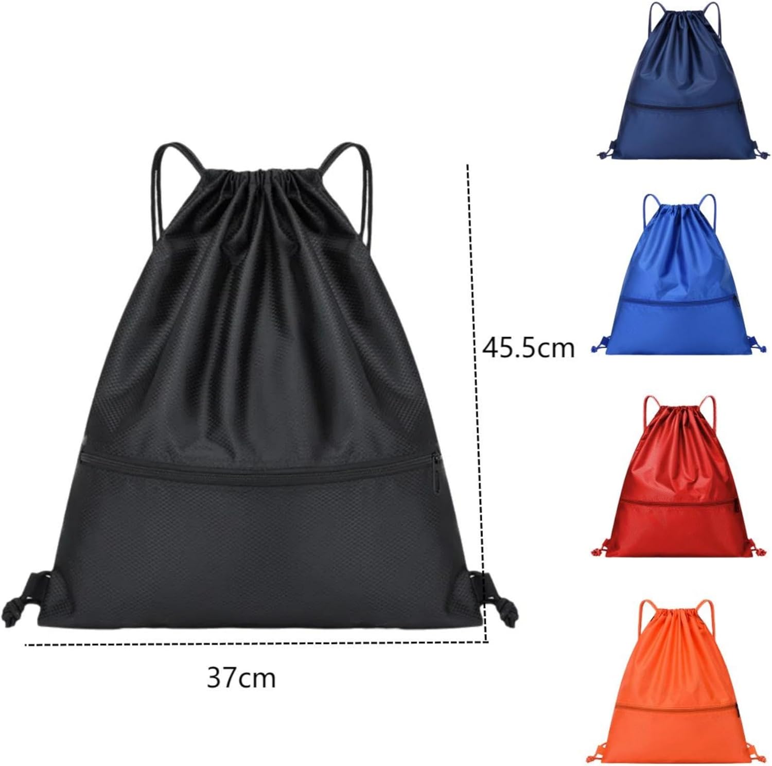 Thumbnail 5 de Arae Drawstring Backpack Bag with Front Pocket – Waterproof Oxford, Lightweight Gym Sack