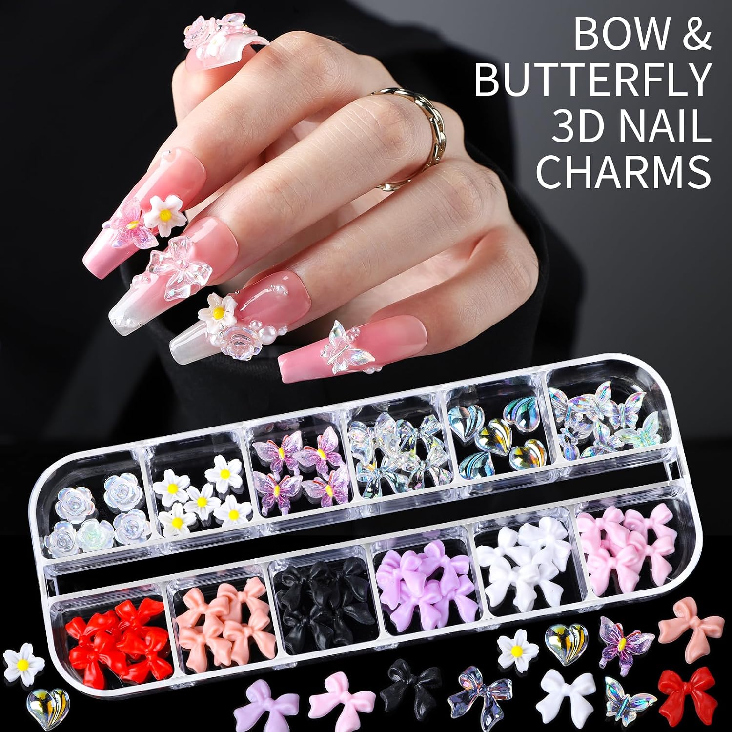 Thumbnail 5 de Teenitor Nail Charms 15 Sheets Gold Stickers