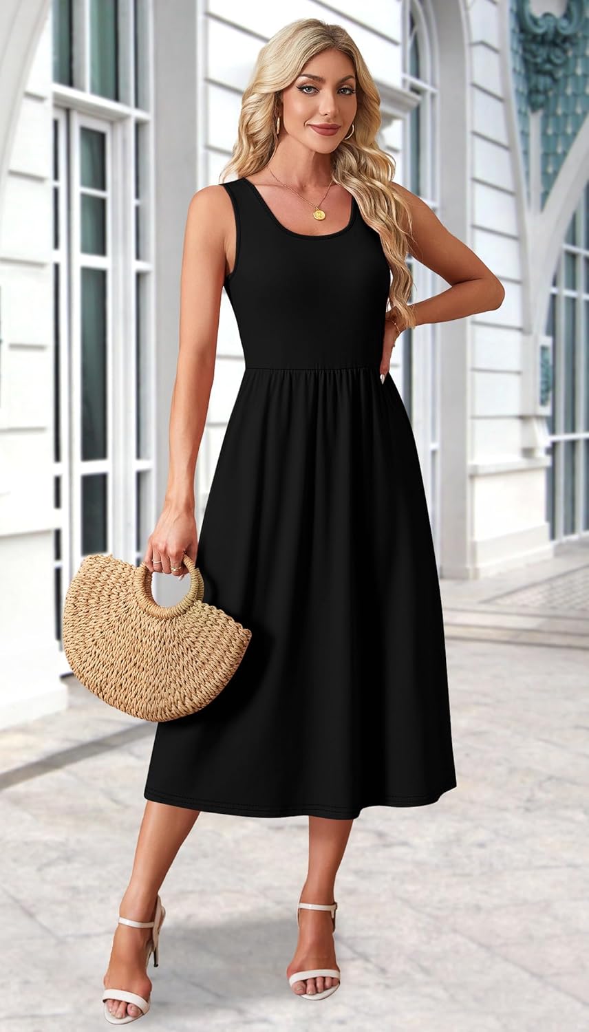 Thumbnail 3 de WIHOLL Summer Dresses for Women Flowy Casual Midi Dress with Pockets