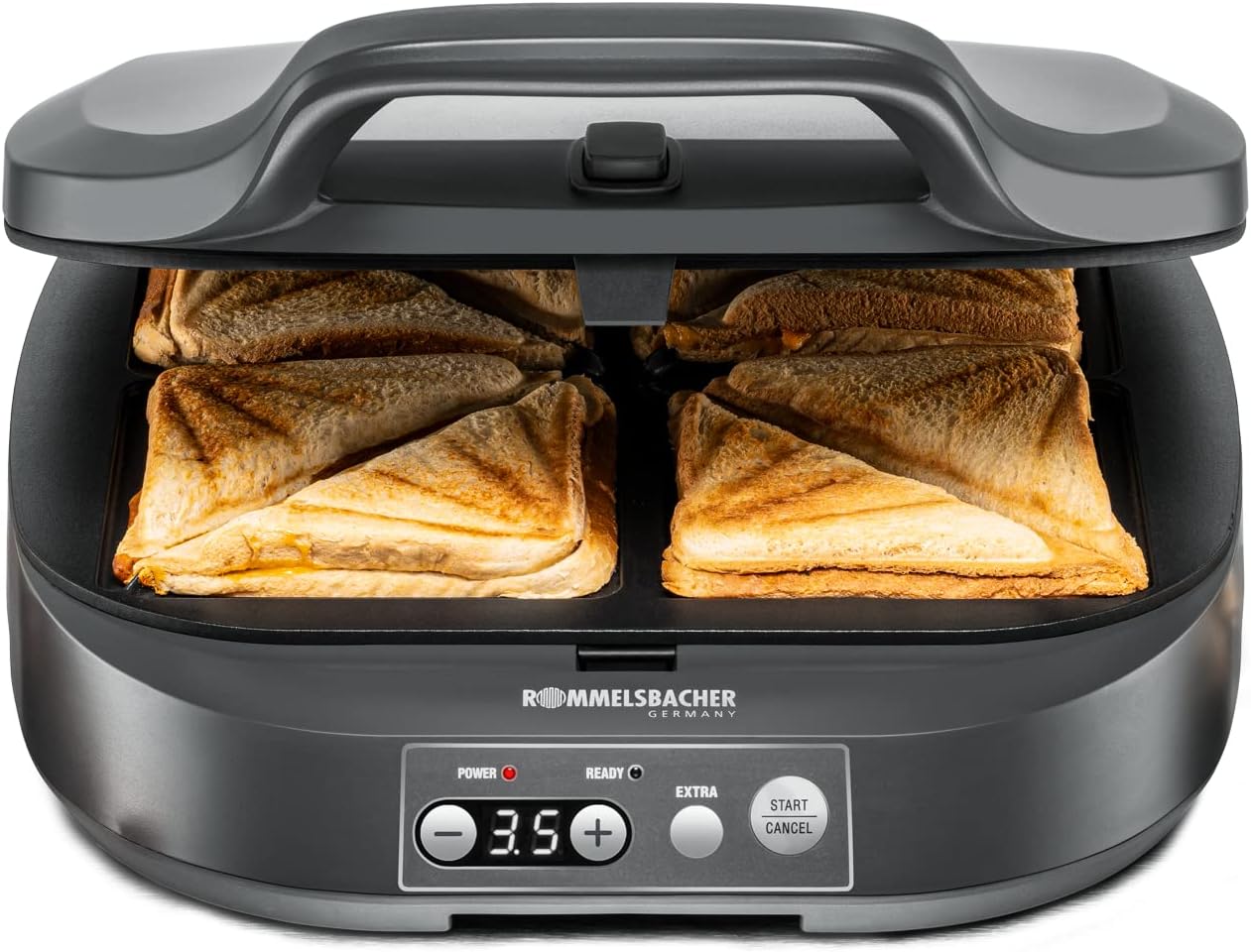 Detalle de ROMMELSBACHER ST 1800 Sam tosti-ijzer voor 4 XL-sandwiches, 1800 watt