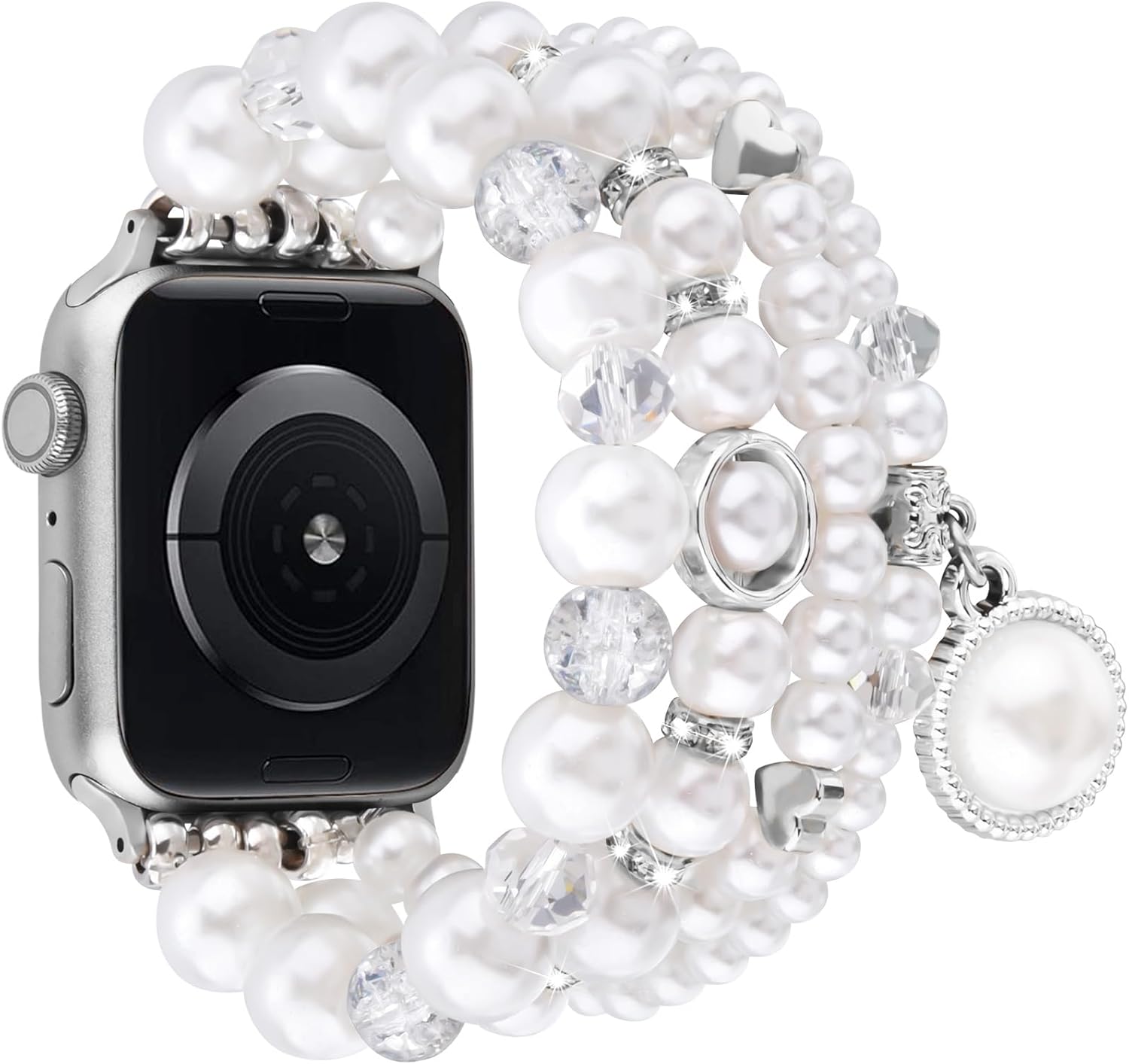 Thumbnail 1 de VMORO Pearl Bracelet for Apple Watch (40–46mm) – White Pearl Leather Strap for Women