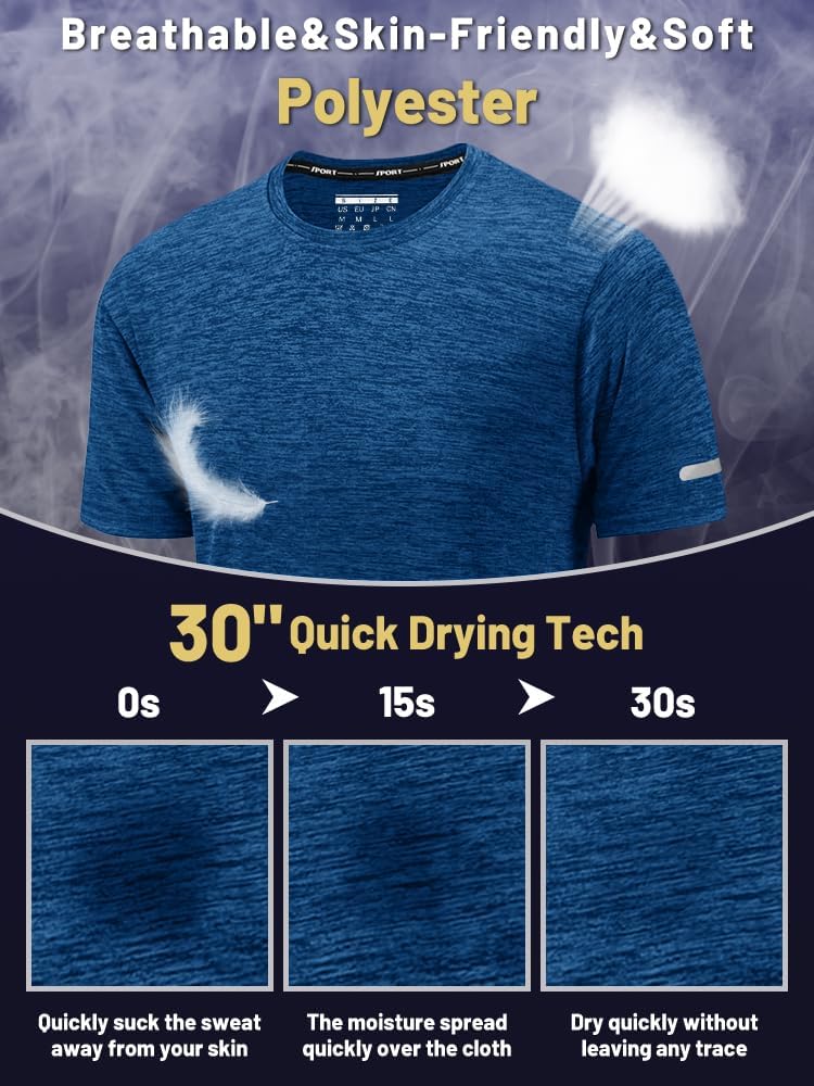 Detalle de KEFITEVD Camiseta de secado rápido para hombre