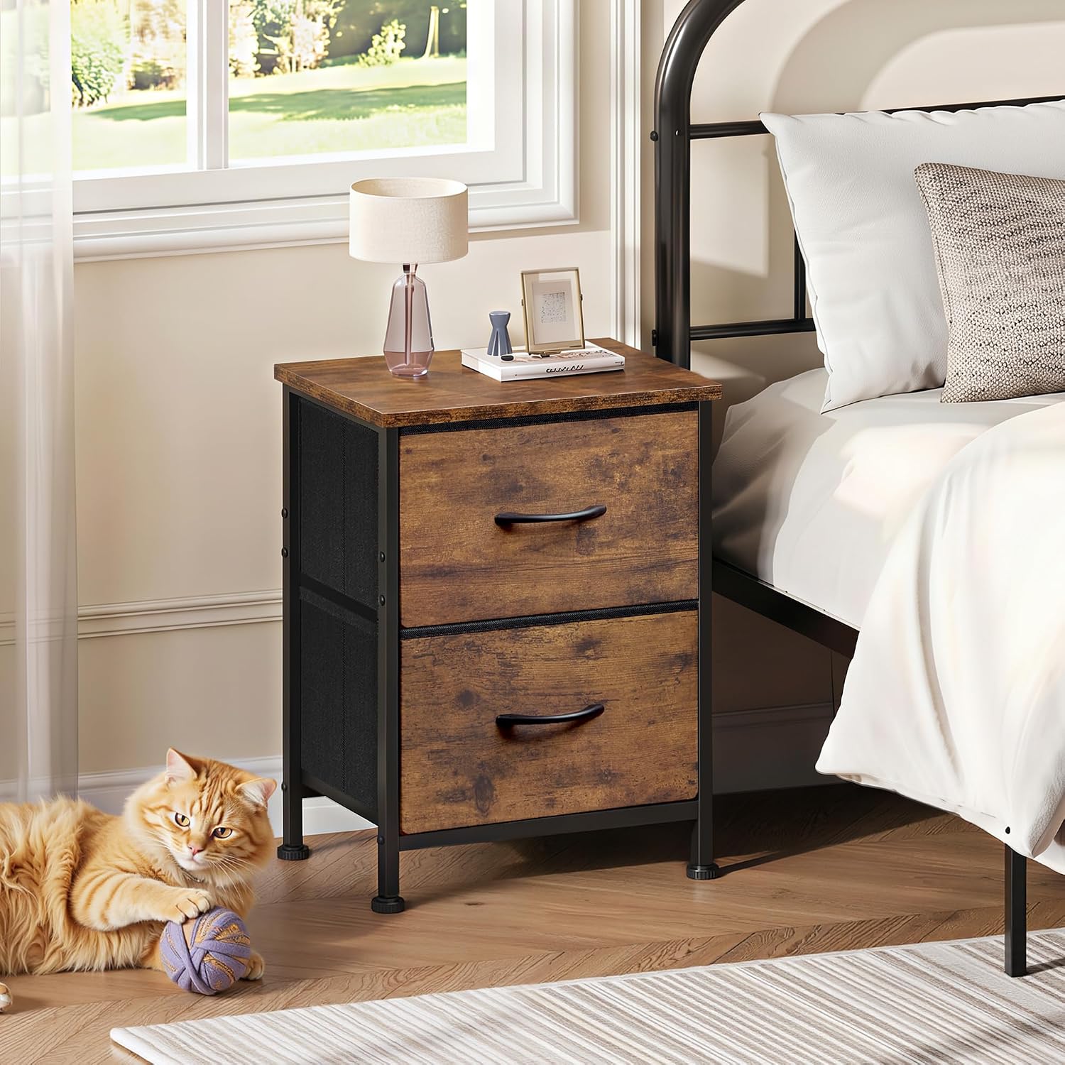 Detalle 2 de WLIVE Night Stand with 2 Drawers