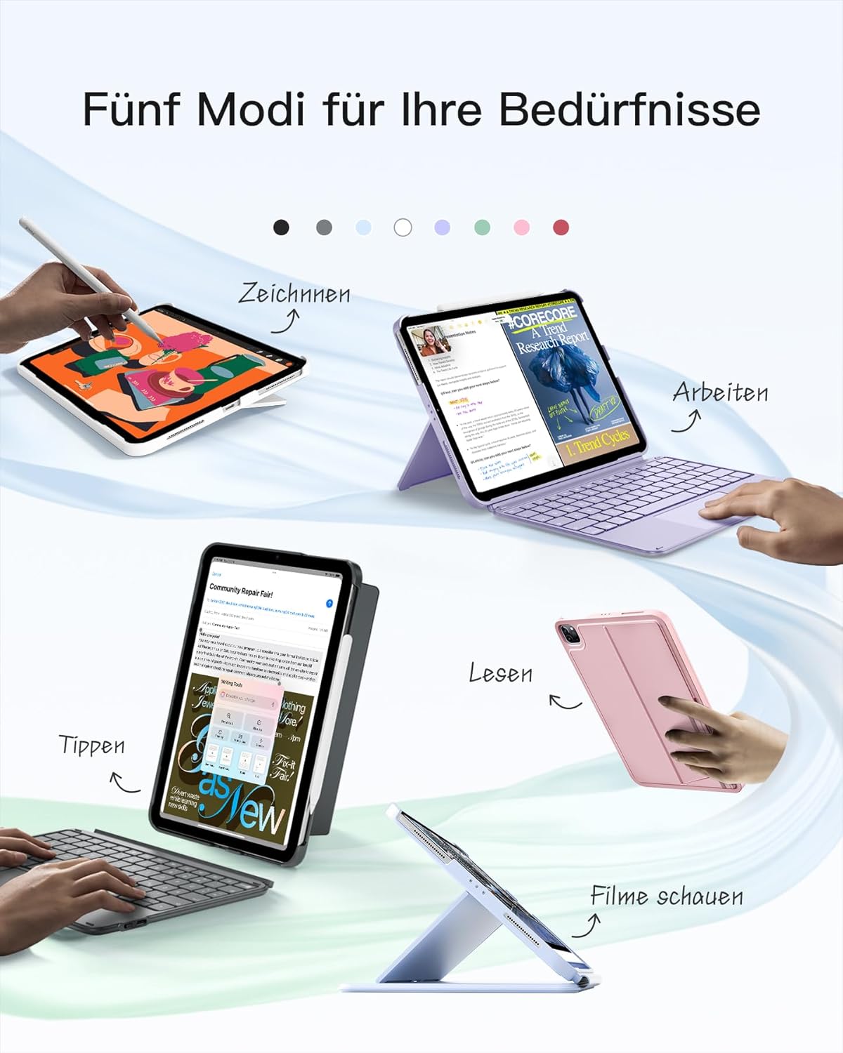Detalle 2 de Inateck AceTouch KB04122 Tastaturhülle für iPad 11